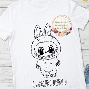 Colour in tshirt labubu inspired 1