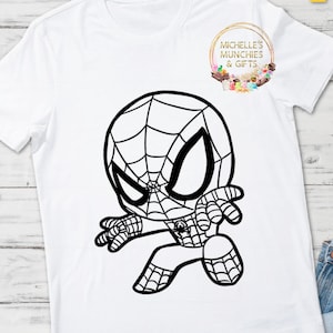 Colour in tshirt  spiderman