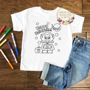 Colour in tshirt vampire halloween