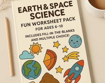 Earth & Space Science Worksheets for Kids | Ages 6–10 | Printable Science Activity Pack | Fill-in-the-Blank + Multiple Choice PDF