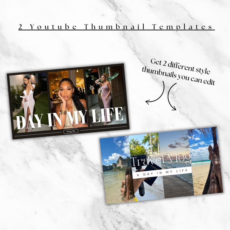 Youtube Thumbnail Template Bundle | 2 Youtube Thumbnails | Bundle ...