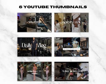 YouTube Thumbnail Template Bundle | 6 YouTube Thumbnails | Canva Youtube Thumbnail Template | YouTube | YouTube Thumbnail | Templates