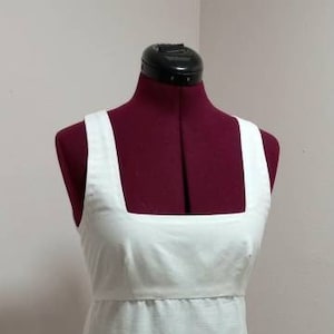 Regency, Empire, Federal, Jane, Austen, Re-enactment, Sleeveless, Slip, Petticoat, White, Size, 12
