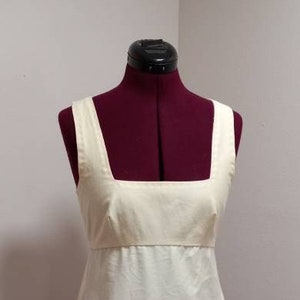 Regency, Empire, Federal, Jane, Austen, Re-enactment, Sleeveless, Slip, Petticoat, Ivory, Size, 6
