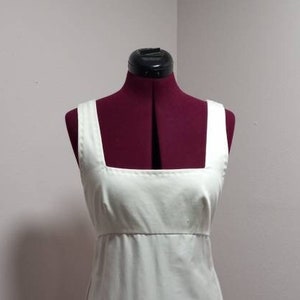 Regency, Empire, Federal, Jane, Austen, Re-enactment, Sleeveless, Slip, Petticoat, Ivory, Size, 8