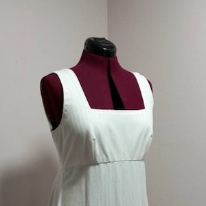 Regency, Empire, Federal, Jane, Austen, Re-enactment, Sleeveless, Slip, Petticoat, White, Size, 12