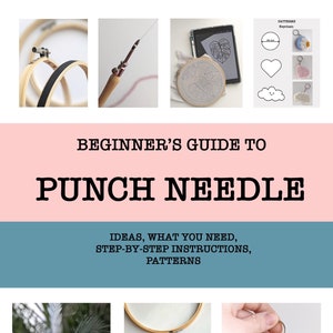 May include: A beginner's guide to punch needle embroidery with instructions, patterns, and ideas for projects. The guide includes a PDF file for downloading and self-printing.