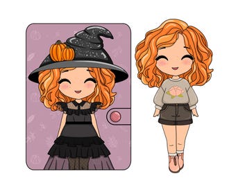 Plantilla imprimible de muñeco de papel para Halloween: Actividad infantil (Descarga digital)