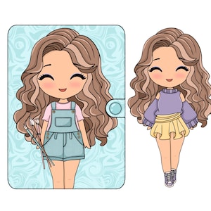 Printable Paper Doll Template, Artist Girl Paper Doll, Activities for kids
