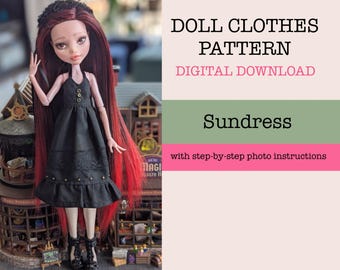 G1 Doll Gothic Sundress Pattern: G1 (PDF Printable)