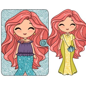 Printable Mermaid Paper Doll Template, Activities for kids and adults