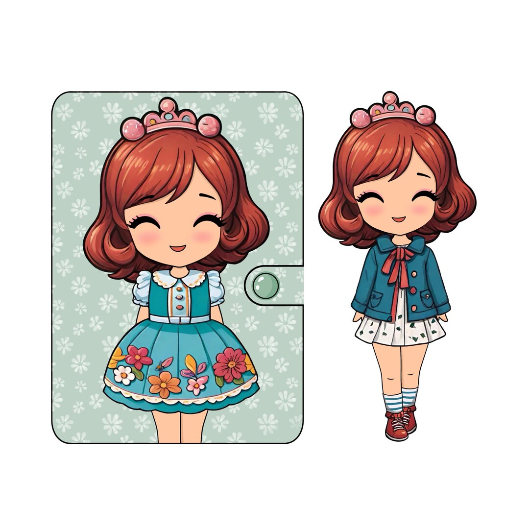 Birthday Party Printable Paper Doll Template Kids Activity (digital