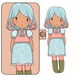 Printable Paper Doll Template with bed and clothes, Activities for kids