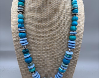 Handcrafted African Bone & Donut Beaded Necklace