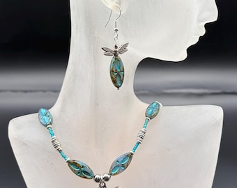 Handcrafted Dragonfly Necklace & Earring set