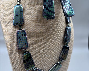 BLACK KNIGHT Necklace and Earring Set