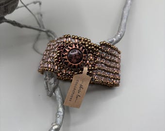 Champagne Cuff- Seed Bead Bracelet