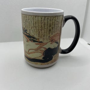 Octopus and Japanese woman color change ceramic mug.  Adult, Art, Sex, Painting. 15oz