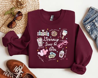 Disney Trip Sweatshirt, Just A Girl Disney Sweater, Matching Disney Sweatshirt, Matching Disneyland, Kids Sweater, Funny Disneyland Sweater