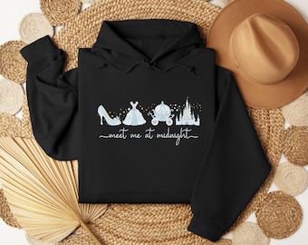 Meet Me At Midnight Hoodie, Disney Trip Sweatshirt, Disneyland Trip Hoodie, Disney Sweatshirt, Matching Disneyland, Cindrella Sweater