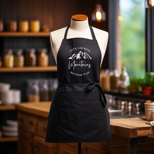 Bible Verse Apron, Faith Can Move Mountains, Christian Mother, Kitchen Apron, Mothers Day Apron, Christian Apron, Women's Day, Mother's Day