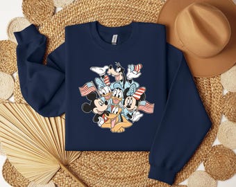 Patriotic Hoodie, Disney 4th Of July Sweater, American Sweater, Matching Disney Hoodie, Disney Sweatshirt, Matching Family, Kids Sweater