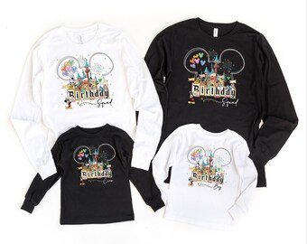 Disney Birthday Long Sleeve, Matching Disney Shirt, Family Disney Trip, Personalizable Long Sleeve, Matching Custom, Matching Long Sleeve