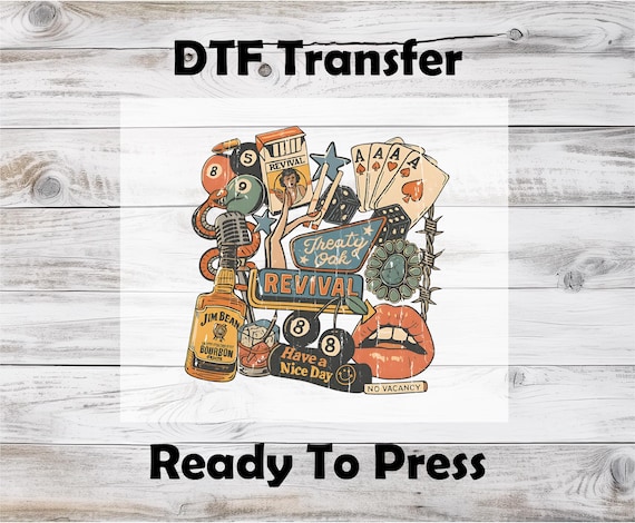 Treaty Oak Revival DTF Transfer, Retro Country Music Ready To Press