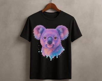 Colorful Koala PNG, T-Shirt Design (Digital Download)
