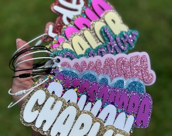 Bulk Key Chains Personalized Acrylic Keychain with Color Choice for School Fundraiser & Team Bag Tags – Custom Name Gift