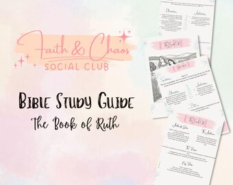 Beautiful Book of Ruth Study Guide | Bible Study Printable | Faith-Based Workbook | Women of the Bible | Scripture Study Tool