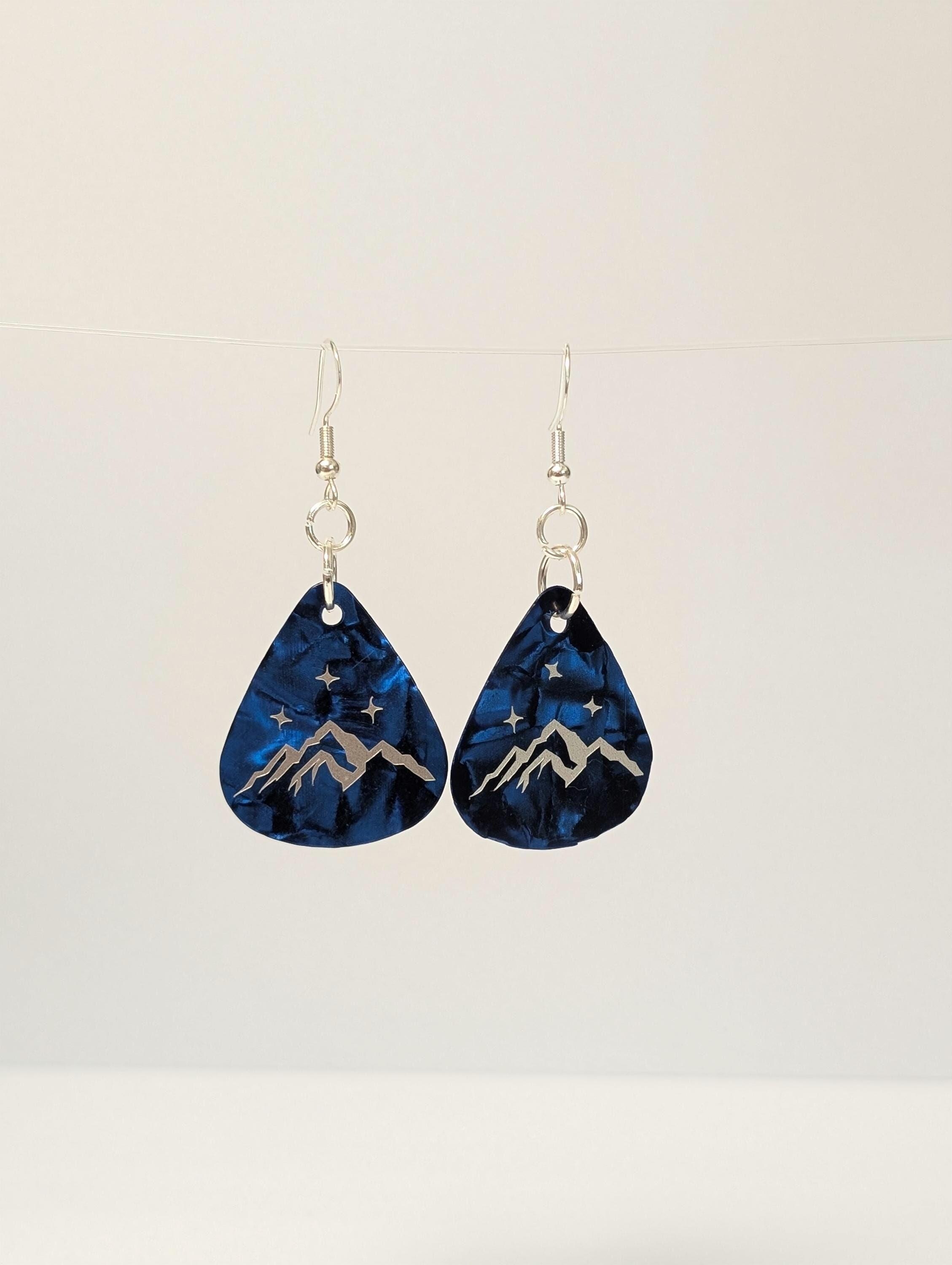 Orecchini A Plettro Per Chitarra Con Teschio In Argento 925: Gioielli Musicali Rock Per Donne, Idea Regalo Con Scatola Portagioie - 2