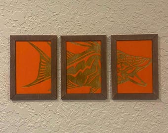 Decoración de Florida - Juego de 3 piezas de pez hog - Colección Florida