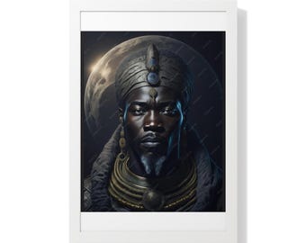 Black African Man Framed Vertical Wallart | Home Decor