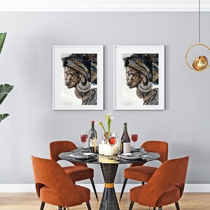 Impression d'art femme africaine : décoration d'intérieur ethnique (téléchargement numérique)