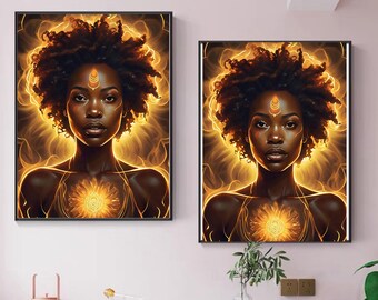 DIGITAL ART A Beautiful Black Woman Art | Unapologetically Black for the Proud | A Black Woman with  glowing Aura Digital Wallart