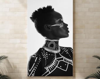 Schwarzafrikanische Frau Portrait Kunstdruck: Ethnisches Wohndekor (Digitaler Download)