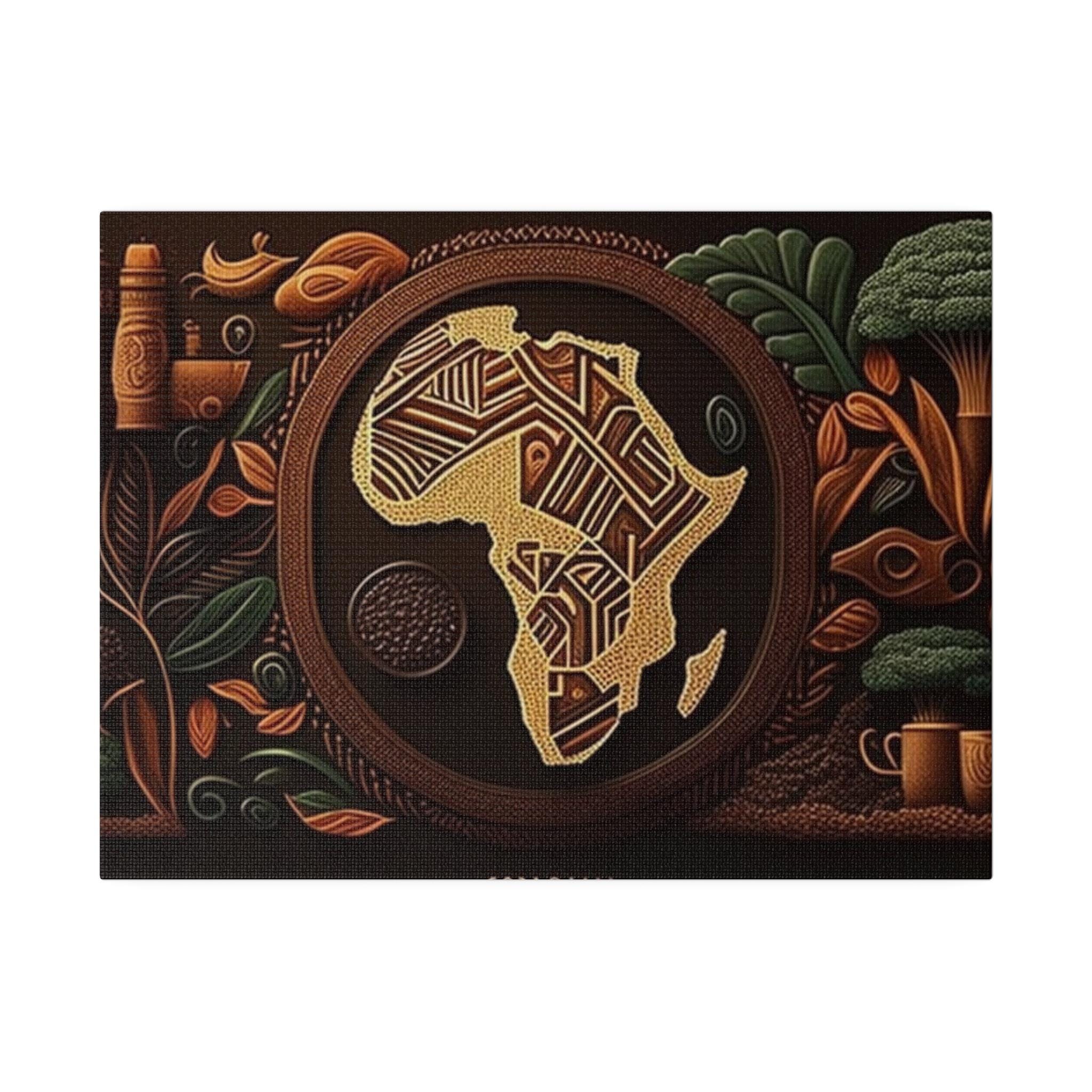 Africa Map Matte Canvas, African Wall Decor, Minimalist African Map Art, African Inspired Home Decor, Africa Wall Print, Modern Africa Art