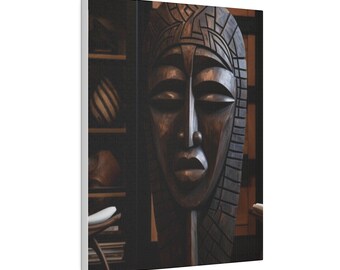 Ancient Africa Sculpture Matte Canvas, Tribal African Art Decor, Ethnic Sculpture, Handmade Wall Hanging, Cultural Wall Art And Home Decor