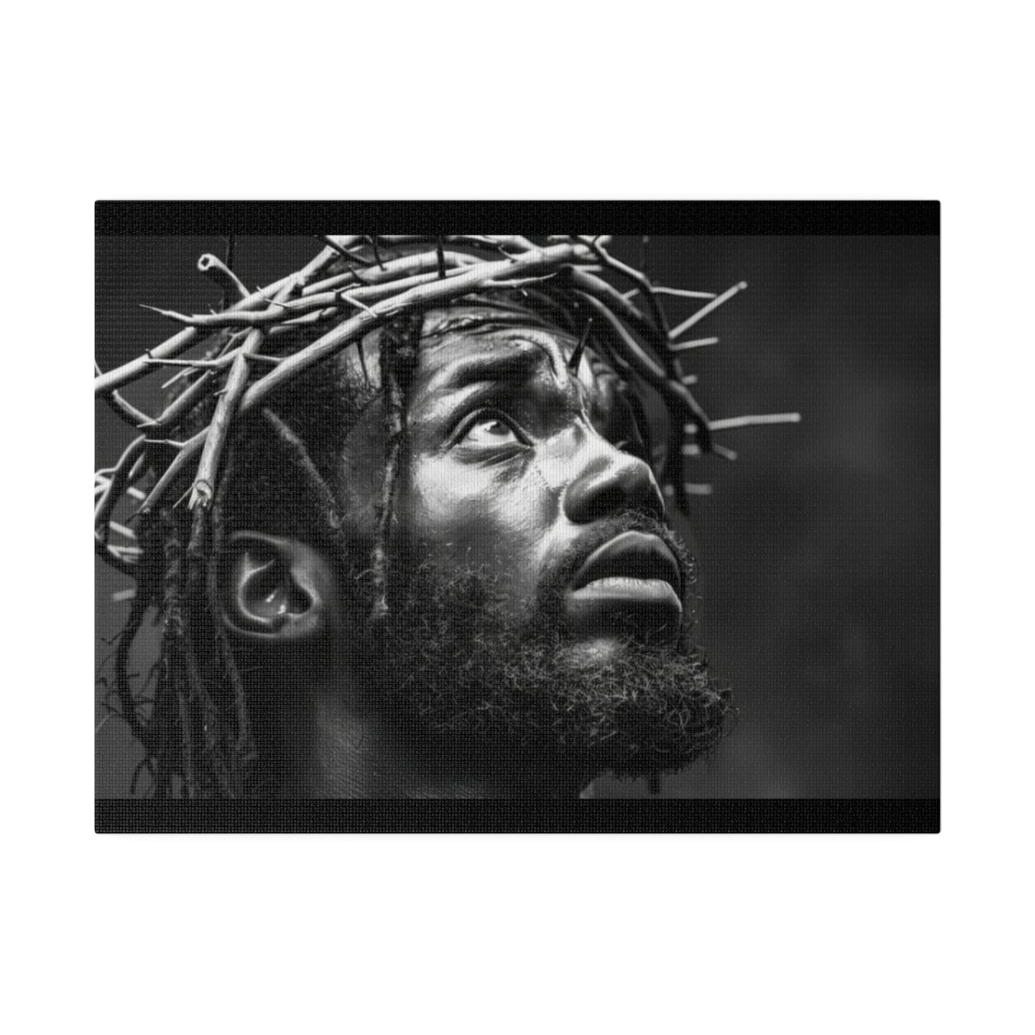 Black African Jesus Art Matte Canvas, Unique Religious Wall Decor, Afrocentric Christian Home Decor, Ethnic Spiritual Artwork Canvas Gifts