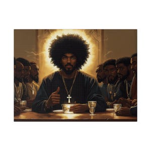 Black Jesus Matte Canvas, Africa Jesus Wall Art, African Christian Artwork, Black Jesus Portrait, Religious Wall Decor, African-Inspired Art