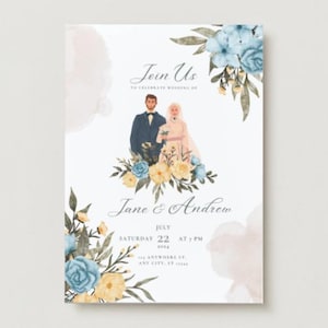 2 in 1 Marriage invitation video and card, printable as card, send  video in online. editable in 10mins.
