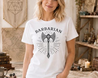 Barbarian Axe T-Shirt, Fantasy RPG Class Shirt, Tabletop Gamer Gift