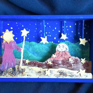 The Heavens Fall&quot; diorama Moon Sun Stars lover unique fantasy celestial gift