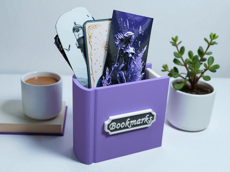 3D Printed Bookmark Storage Box | Modern Bookmark Organizer for Book ...