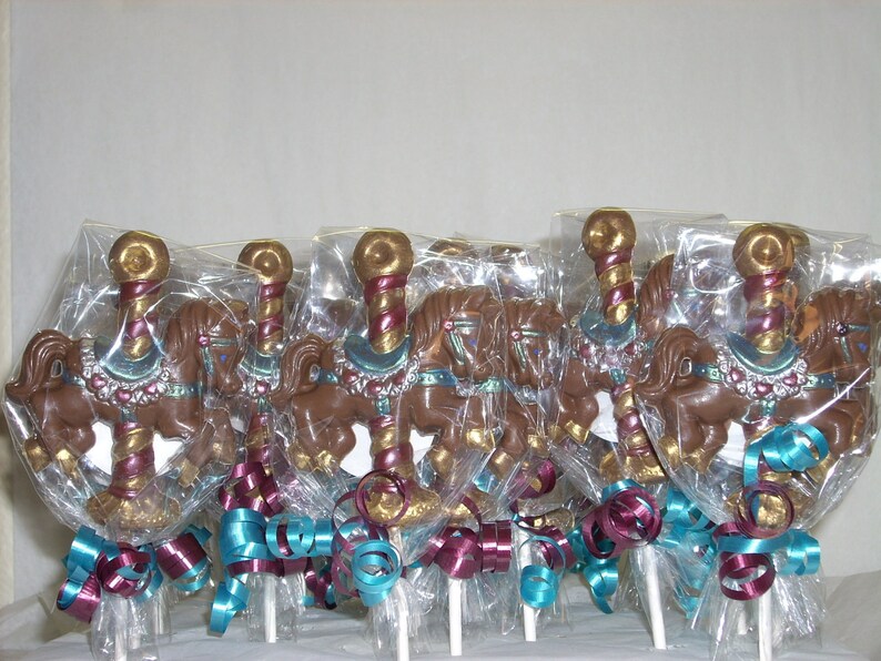 Chocolate Carousel Horse Lollipops 10 Etsy