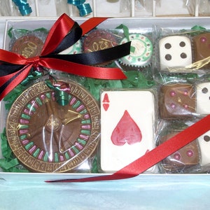 Chocolate Roulette Wheel Dice and Poker Chips image 1