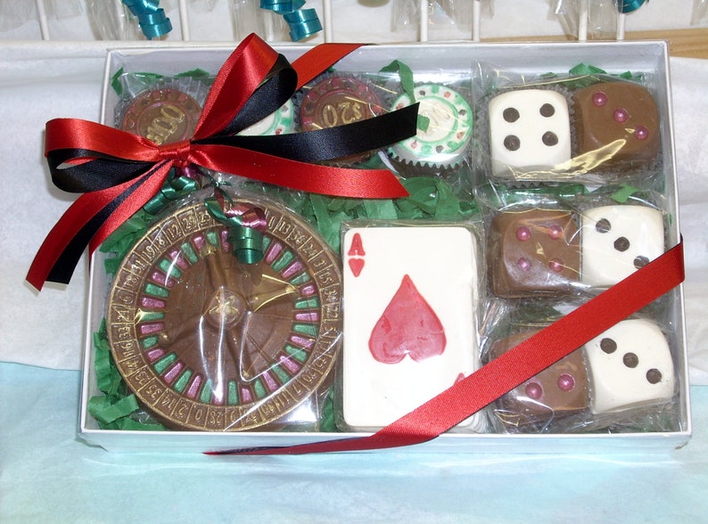 Chocolate Roulette Wheel Dice and Poker Chips image 1