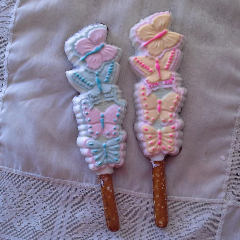 Chocolate Butterfly Pretzel Rods Etsy