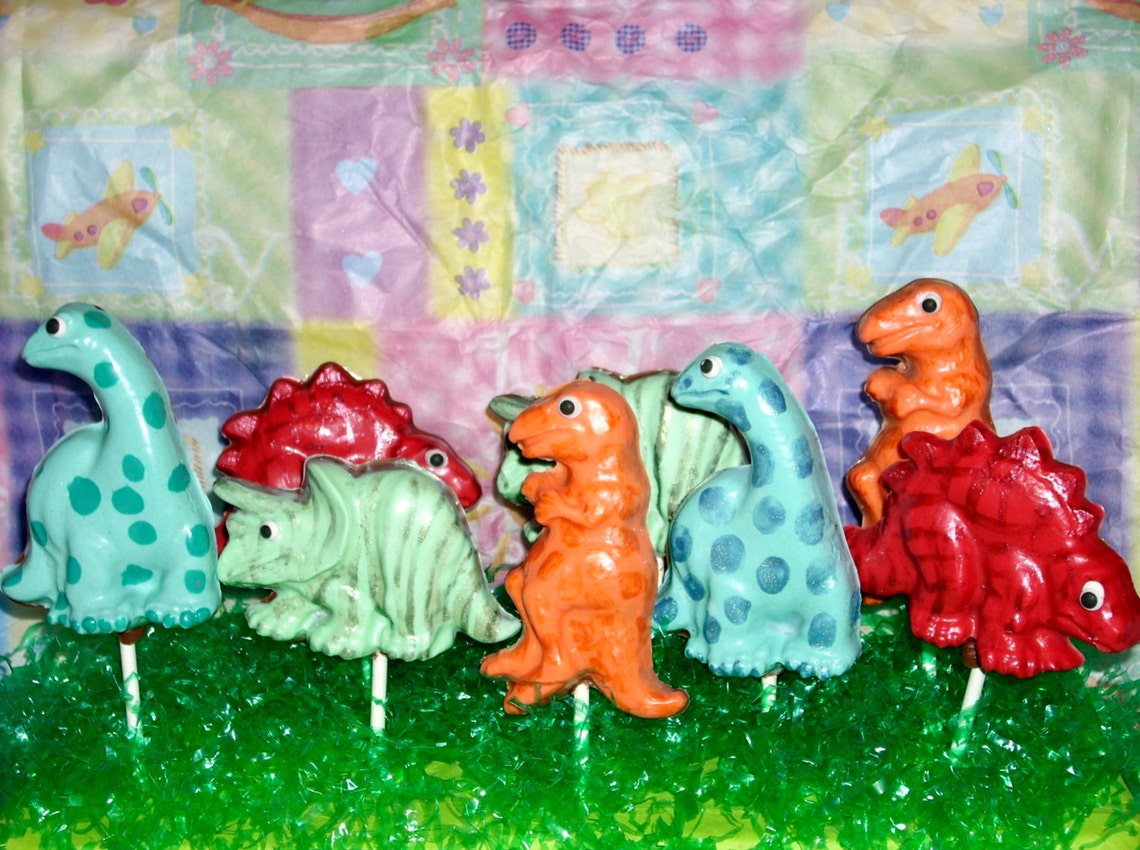 Chocolate Dinosaur Lollipops Etsy